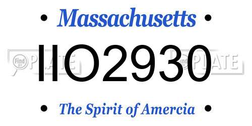 IIO2930 Massachusetts License Plate