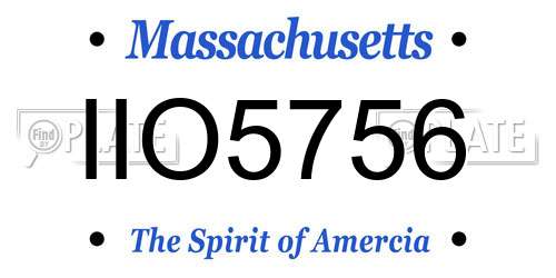 IIO5756 Massachusetts License Plate