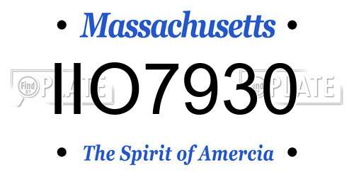 IIO7930 Massachusetts License Plate