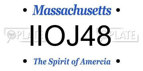 IIOJ48 Massachusetts License Plate
