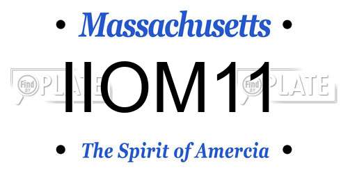 IIOM11 Massachusetts License Plate