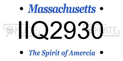 IIQ2930 Massachusetts License Plate