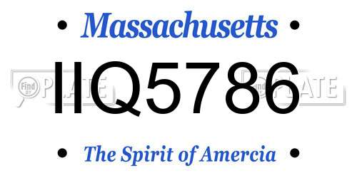 IIQ5786 Massachusetts License Plate