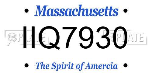 IIQ7930 Massachusetts License Plate