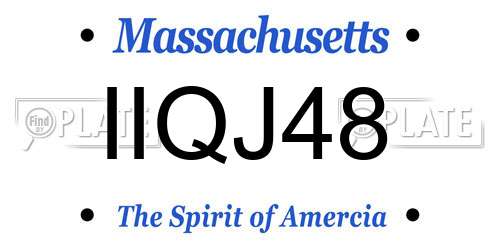 IIQJ48 Massachusetts License Plate