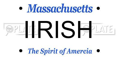 IIRISH Massachusetts License Plate