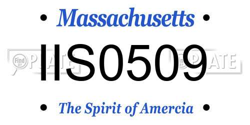 IIS0509 Massachusetts License Plate