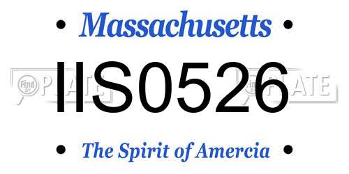 IIS0526 Massachusetts License Plate