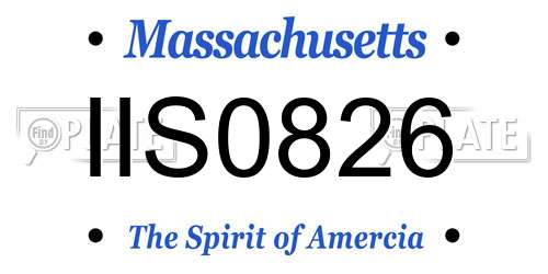 IIS0826 Massachusetts License Plate
