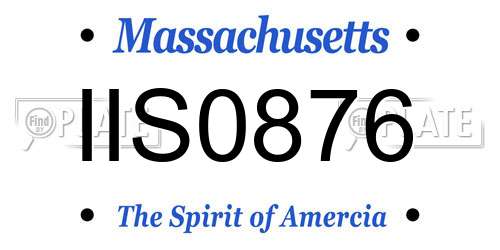 IIS0876 Massachusetts License Plate
