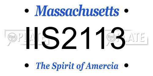 IIS2113 Massachusetts License Plate