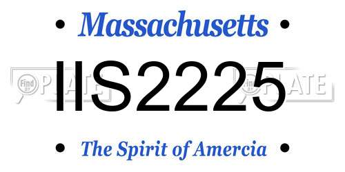 IIS2225 Massachusetts License Plate