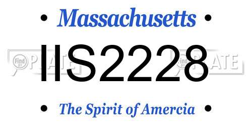 IIS2228 Massachusetts License Plate