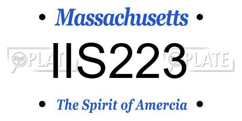 IIS223 Massachusetts License Plate