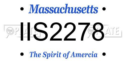 IIS2278 Massachusetts License Plate