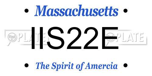 IIS22E Massachusetts License Plate