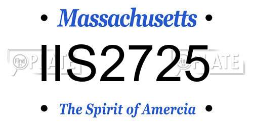 IIS2725 Massachusetts License Plate