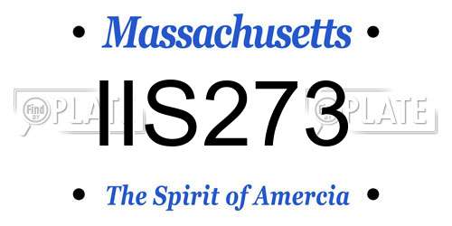 IIS273 Massachusetts License Plate