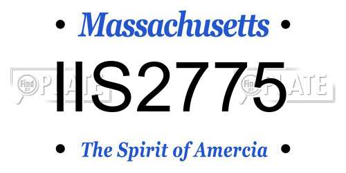 IIS2775 Massachusetts License Plate