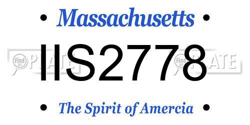 IIS2778 Massachusetts License Plate