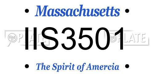 IIS3501 Massachusetts License Plate