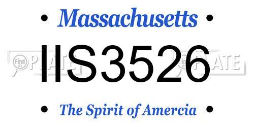 IIS3526 Massachusetts License Plate