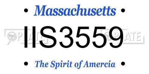IIS3559 Massachusetts License Plate