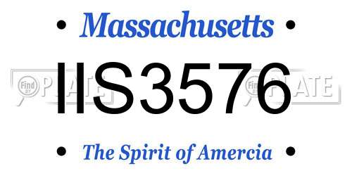 IIS3576 Massachusetts License Plate