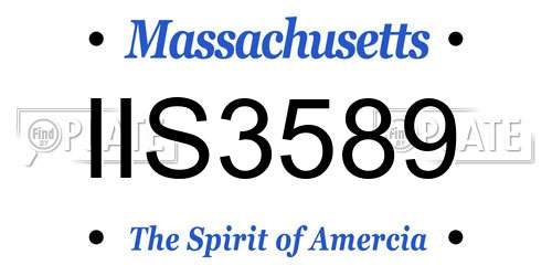 IIS3589 Massachusetts License Plate