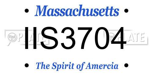 IIS3704 Massachusetts License Plate