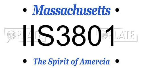 IIS3801 Massachusetts License Plate
