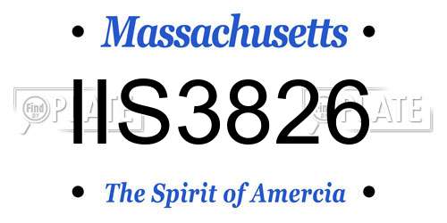 IIS3826 Massachusetts License Plate