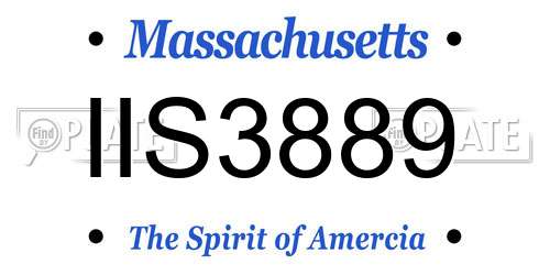 IIS3889 Massachusetts License Plate