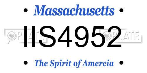 IIS4952 Massachusetts License Plate
