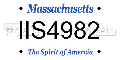 IIS4982 Massachusetts License Plate