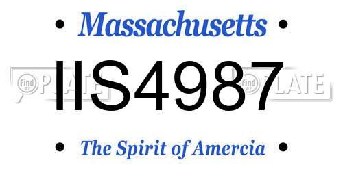 IIS4987 Massachusetts License Plate