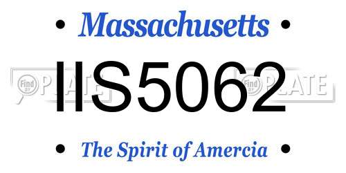 IIS5062 Massachusetts License Plate