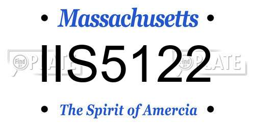 IIS5122 Massachusetts License Plate