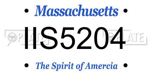 IIS5204 Massachusetts License Plate