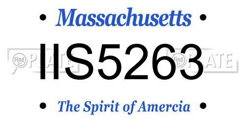 IIS5263 Massachusetts License Plate