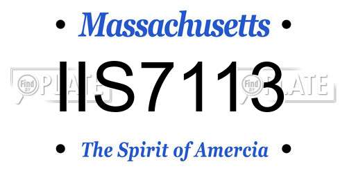 IIS7113 Massachusetts License Plate