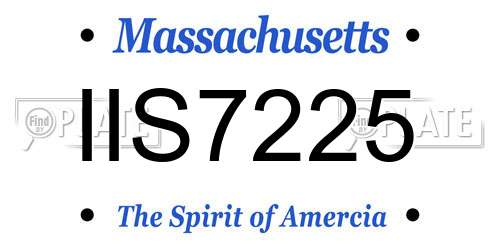 IIS7225 Massachusetts License Plate
