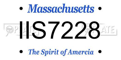 IIS7228 Massachusetts License Plate