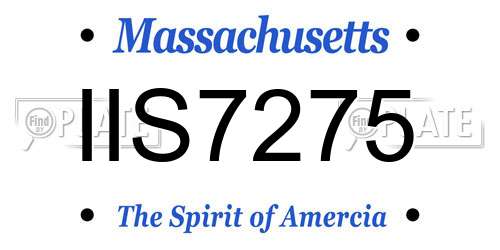 IIS7275 Massachusetts License Plate