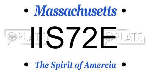 IIS72E Massachusetts License Plate