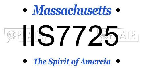 IIS7725 Massachusetts License Plate