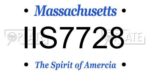 IIS7728 Massachusetts License Plate