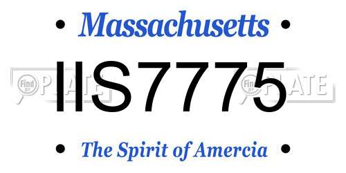 IIS7775 Massachusetts License Plate