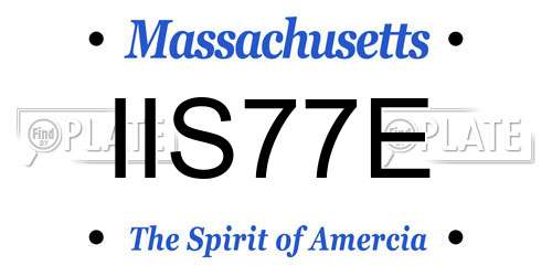 IIS77E Massachusetts License Plate