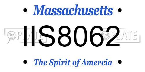 IIS8062 Massachusetts License Plate